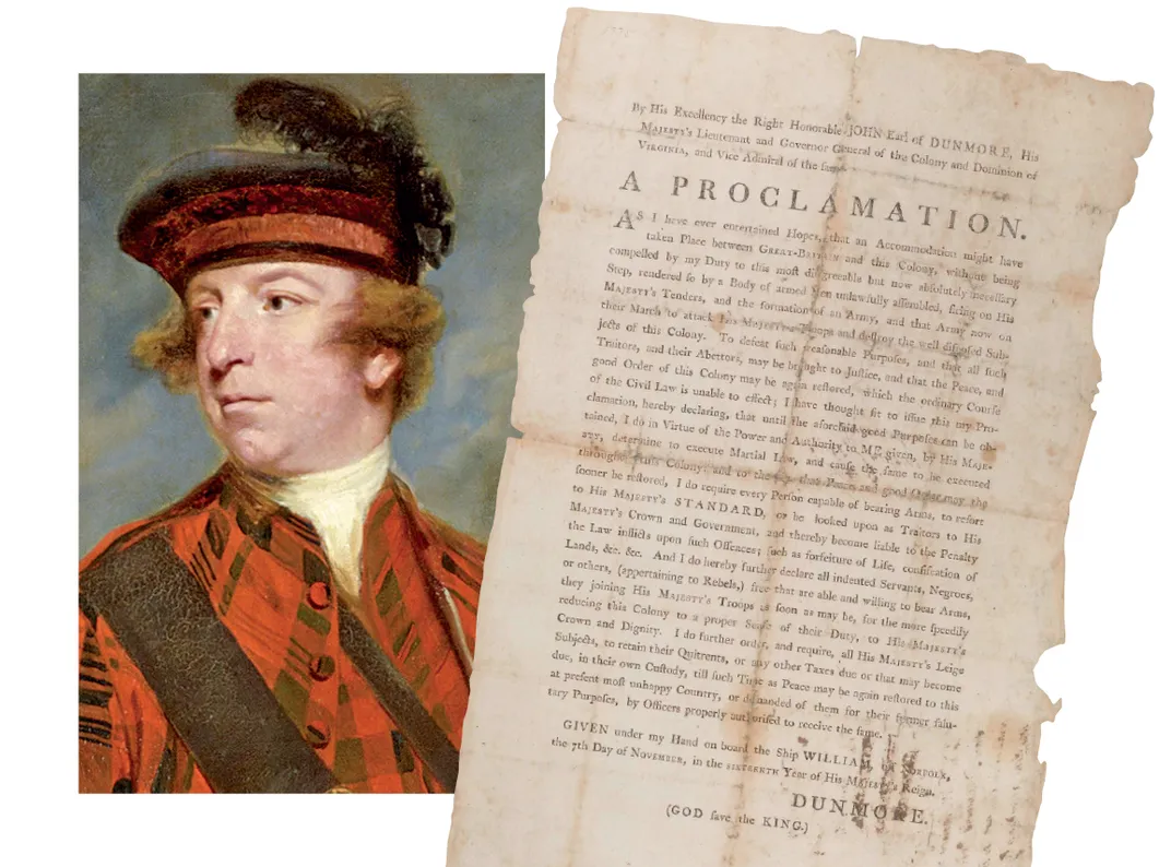 an illustrated portrait next to historic document