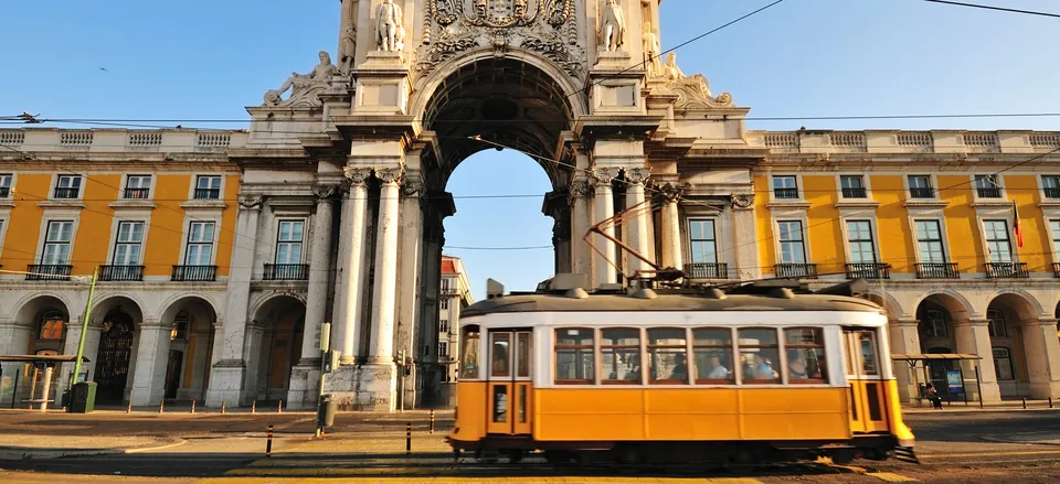  Street car at Commerce Square, Lisbon 