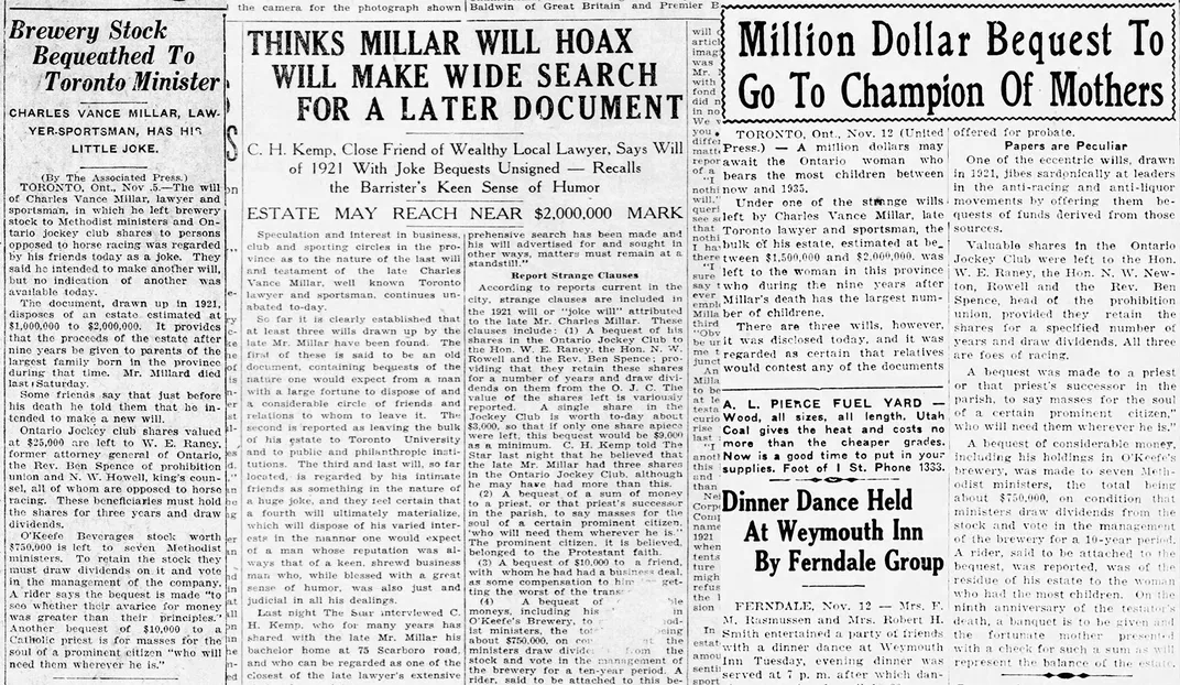 An Eccentric Tycoon Left a Fortune to the Winner of a Baby-Making Contest. The Great Stork Derby Divided Canadians During the Great Depression