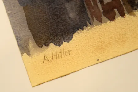 Adolf Hitler's signature pictured on June 11, 2015 in the Weidler auction house in Nuremberg, southern Germany.