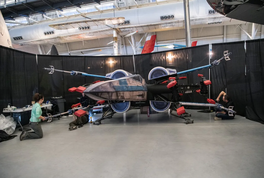 X-wing with NASM staff