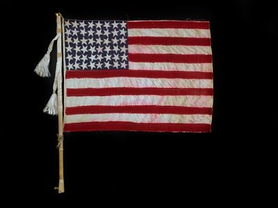 Hand-stitched American flag