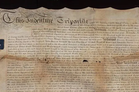 The first page of the Hungerford Deed, 1787, Smithsonian Institution Archives, Acc. 19-150.