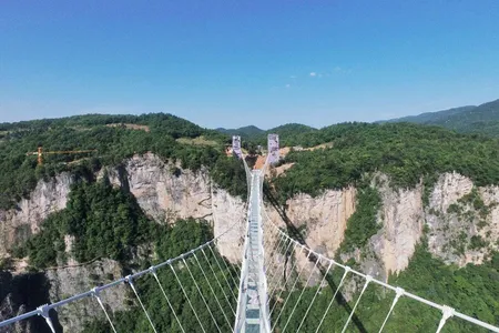 The newly opened glass bridge in Zhangjiajie Forest Park