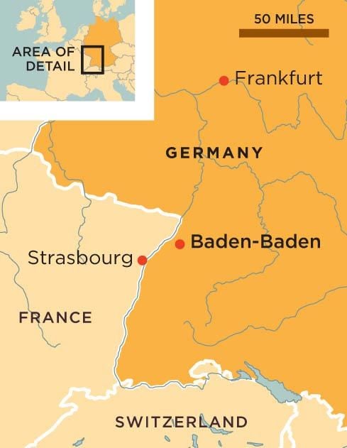 Baden Baden Germany map