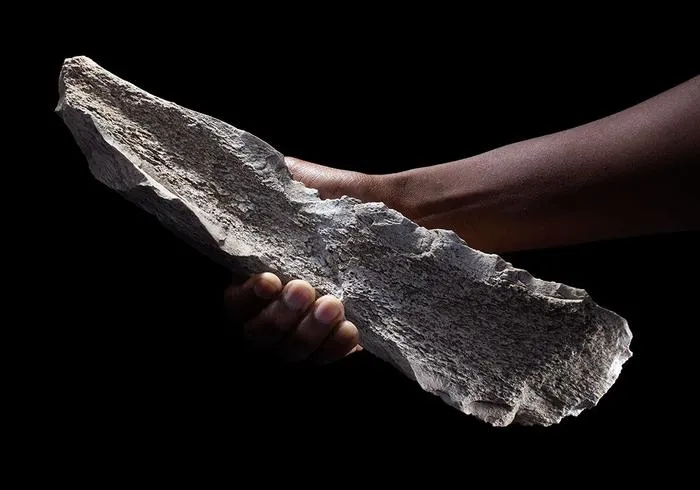Bone tool shaped on a 1.5-million-year-old elephant humerus.
