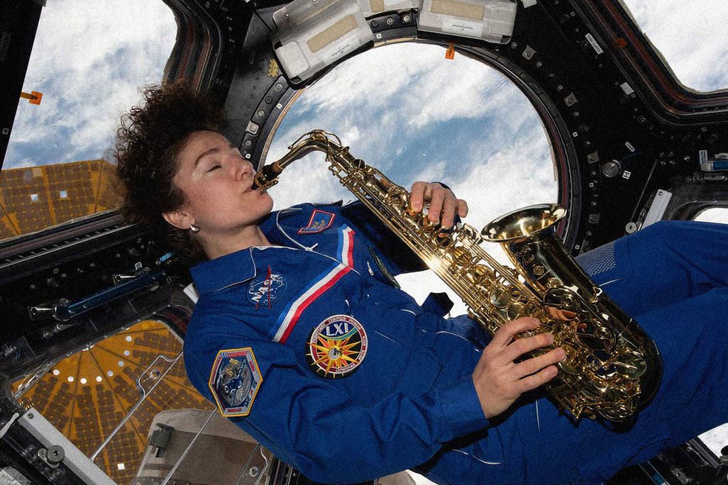 Astronaut Plays the Saxophone In Space
