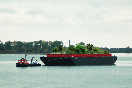 Boat or floating farm forest? Swale is both. 