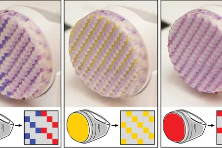 A printed ring through the color-change process