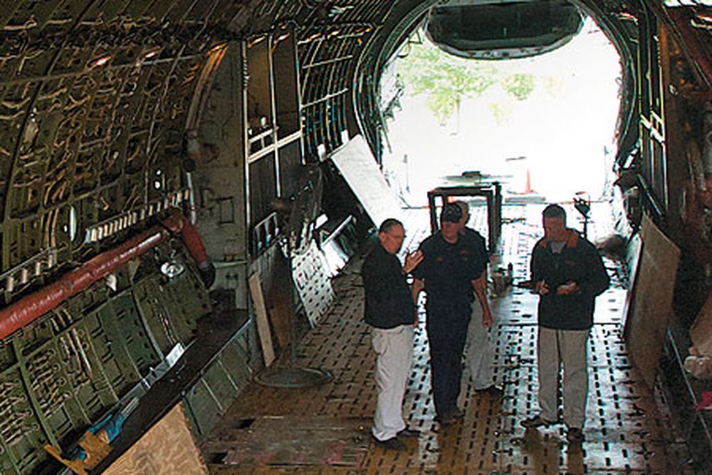 In the 86-foot-long cargo bay, former crewmen recall the hardware a C-133 could lift.