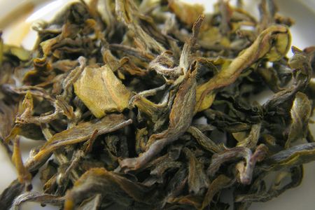 Darjeeling white tea brews with a delicate aroma and a pale golden color.