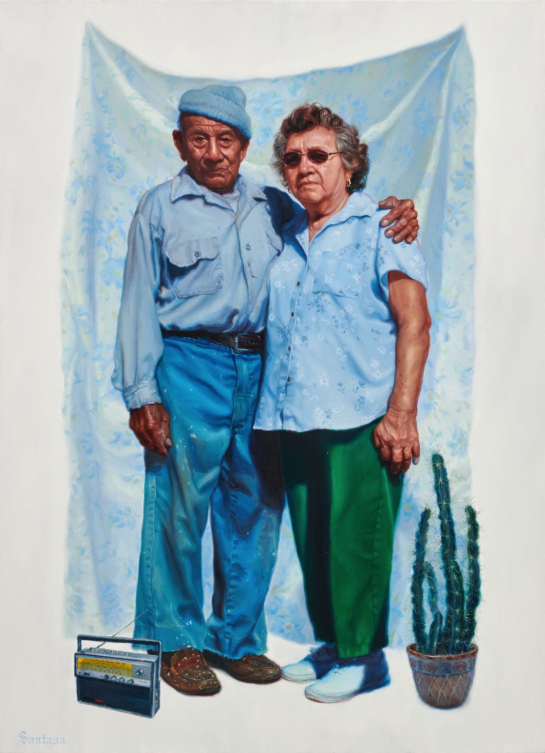 Vincent Valdez, People of the Sun (Grandma and Grandpa Santana), 2019, oil on canvas