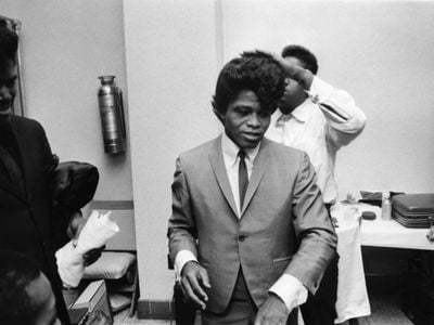 Singer James Brown off stage near Memphis, Tennessee