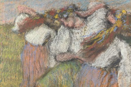 A zoomed-in view of Edgar Degas&#39;&nbsp;Ukrainian Dancers, previously known as&nbsp;Russian Dancers