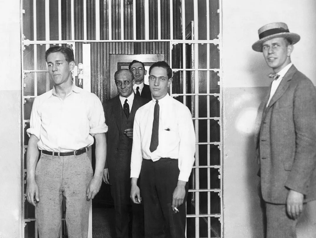 Leopold (right) and Loeb (left) in Cook County jail in 1924