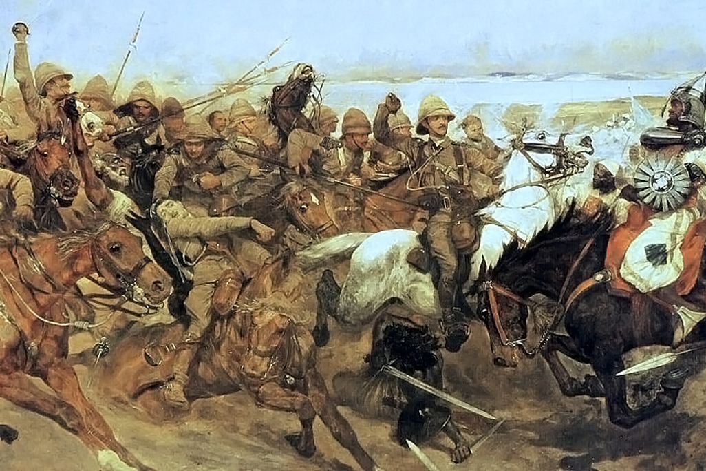 An image of a painting of the Battle of Omdurman, which led Sudan to be under British rule