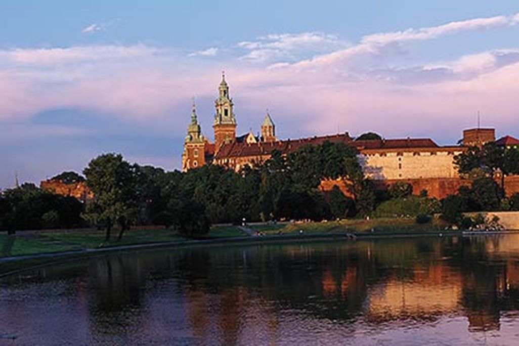 Vistula River and Wawel Castle in Krakow Poland