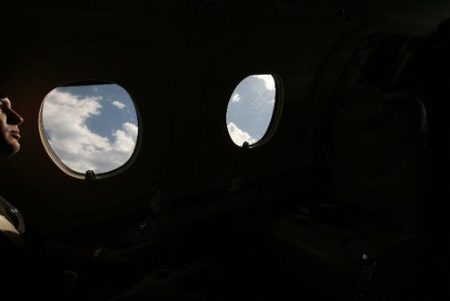 Over Colorado in a Premier business jet.