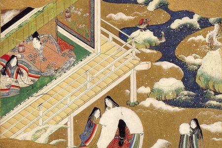 An illustration of Chapter. 20 – 朝顔 Asagao ("The Bluebell"), by Tosa Mitsuoki (1617–1691)
