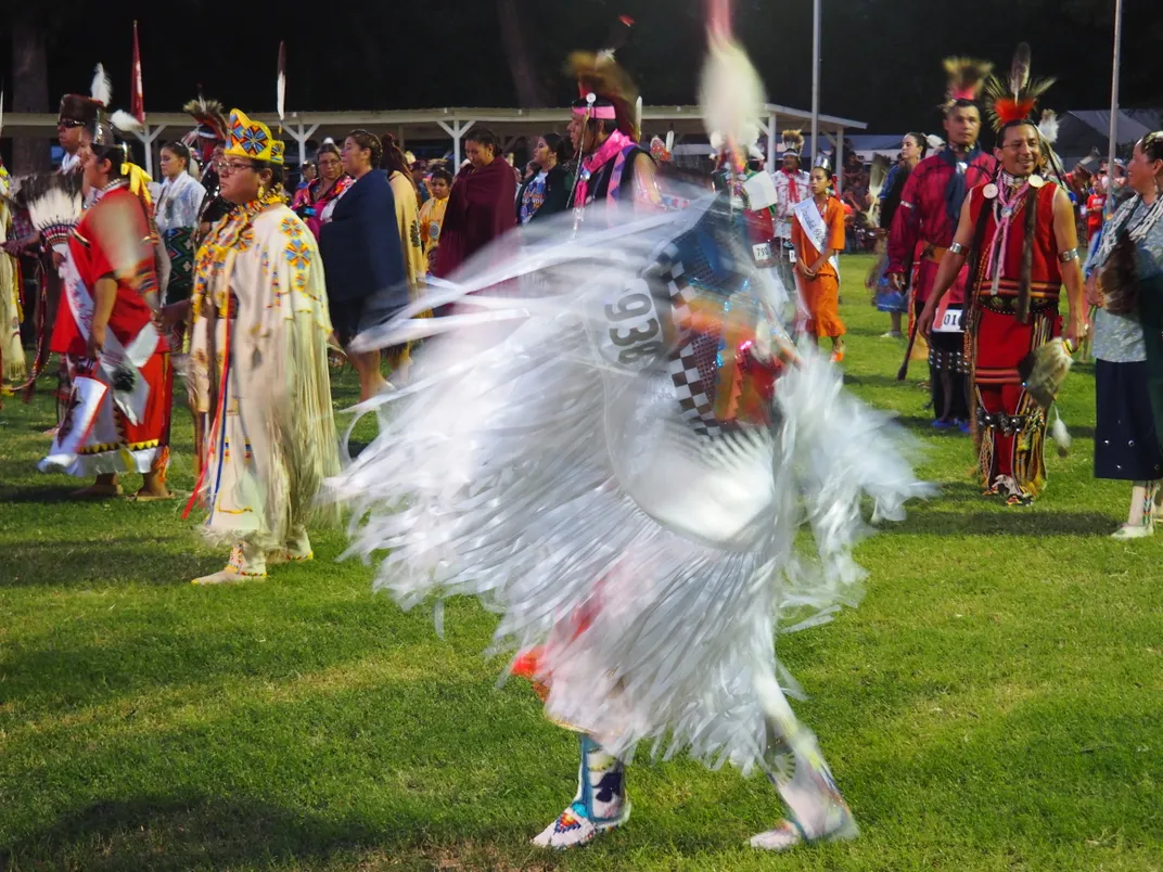 a Native powwow with dancing