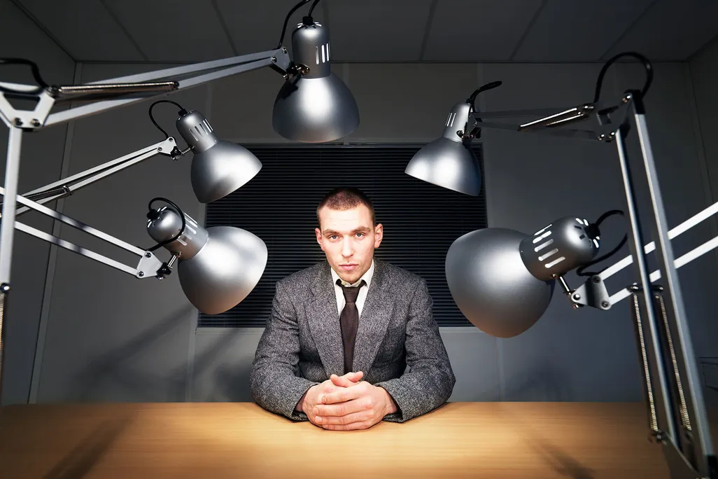 Man With Lights on Him
