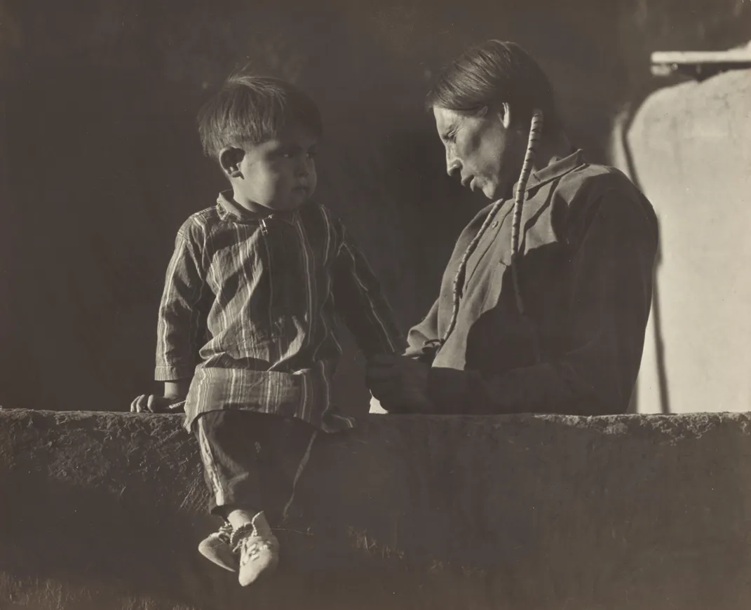 Marjorie Content, Adam Trujillo and His Son Pat, Taos, Summer 1933, gelatin silver print