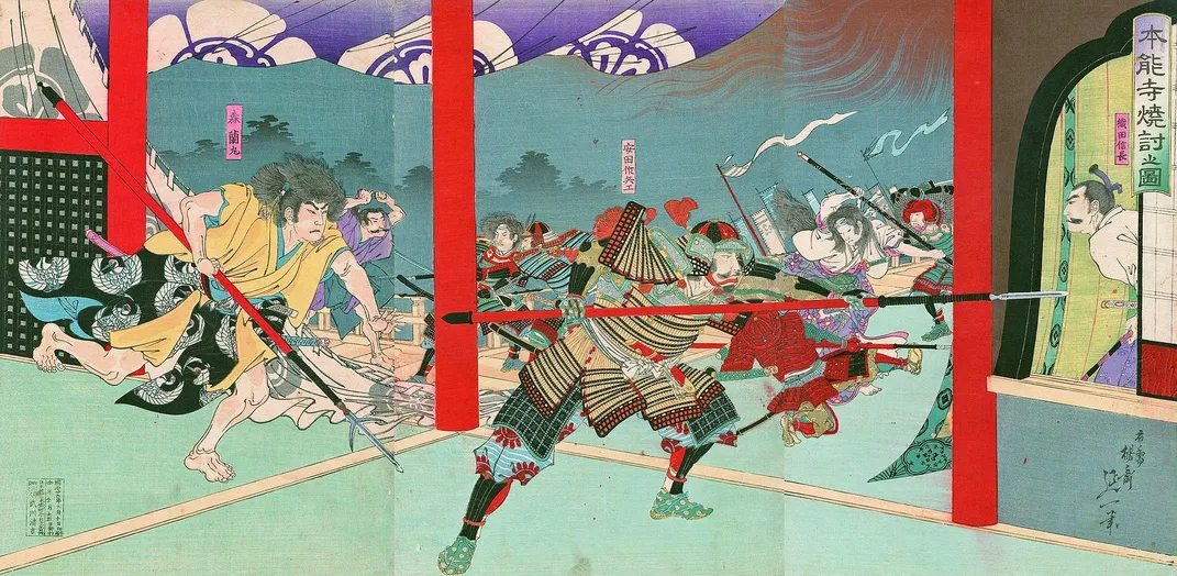 A Meiji-era depiction of the Honnoji Incident
