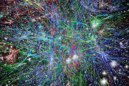 The Opte Project creates visualizations of the 14 billion pages that make up the network of the web.