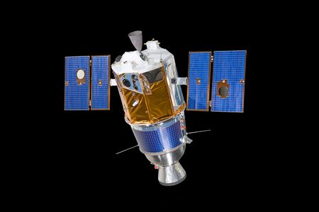 The Clementine model, its interstage and solid rocket motor (bottom half) were discarded before insertion into lunar orbit.