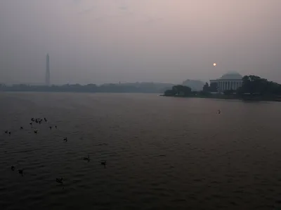 A hazy smoke over Washington, D.C., on Thursday morning, where air quality reached very unhealthy levels, with increased risk of health effects for all groups.