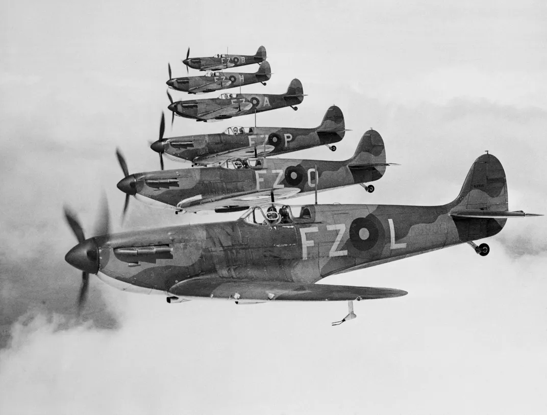 Spitfire in step-down formation