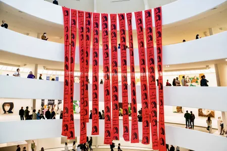 &ldquo;This homage is a call for action to support the current revolution in Iran, led by brave Iranian women risking their lives to stand up against oppression to overthrow a longtime authoritarian regime,&rdquo; the&nbsp;Anonymous Artist Collective for Iran says.