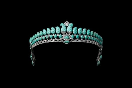 Tiara, Cartier London, special order, 1936. Platinum, diamonds, turquoise. Sold to The Honorable Robert Henry Brand. Cartier Collection.
