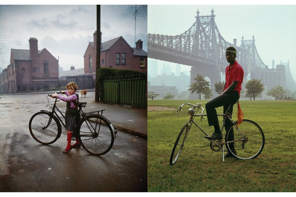 Girl with Bicycle; Guy with Bicycle