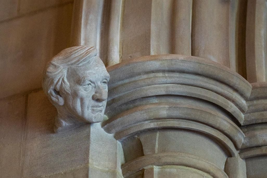 Carving of Elie Wiesel at Washington National Cathedral