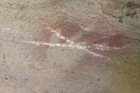 One of the destroyed handprints.