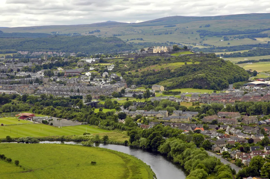 The town of Stirling, set amid the Scottish landscape