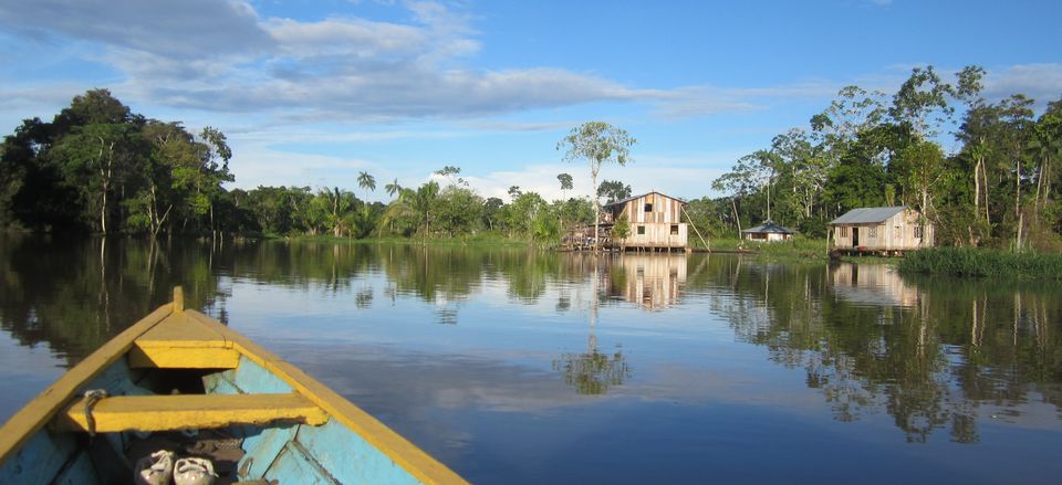  Boating on the Amazon River in Peru.  