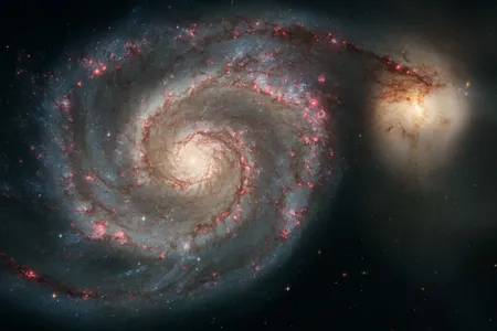The Whirlpool Galaxy (also known as M51), located 31 million light-years from Earth, is a particularly radiant object seen during the Messier marathon. This image was captured by the Hubble Space Telescope&mdash;skywatchers looking through a backyard telescope or binoculars would see the galaxy in far less detail.