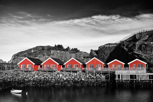 Rorbuer Cabins in Norway - Selective Color thumbnail