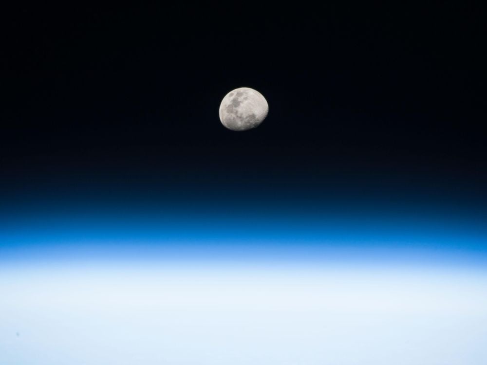 the moon seen from the International Space Station