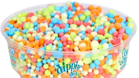 “Rainbow Ice” is a top selling flavor for Dippin’ Dots.