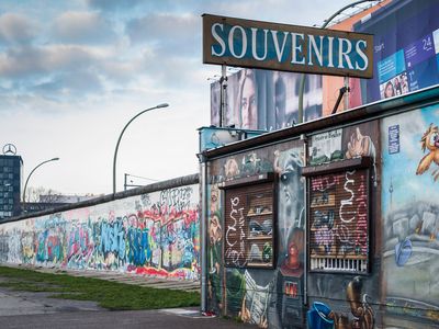 The almost mile-long East Side Gallery in Berlin is the longest remaining portion of the Berlin Wall, which once stretched 96 miles. 