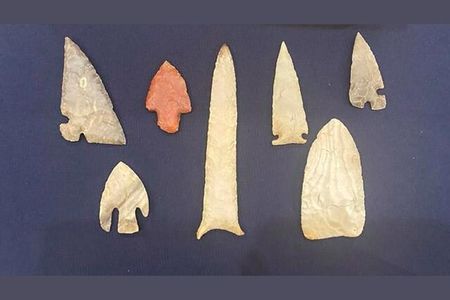 The trove of smuggled artifacts included stone arrowheads, knives and other tools.