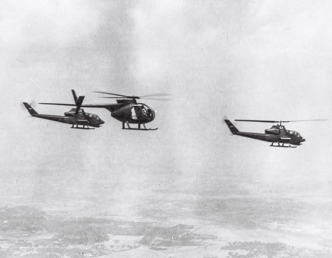 OH-6 scout and Cobras
