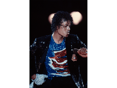 Michael Jackson performs in Kansas City, Kansas during the "Victory" tour in 1984. 