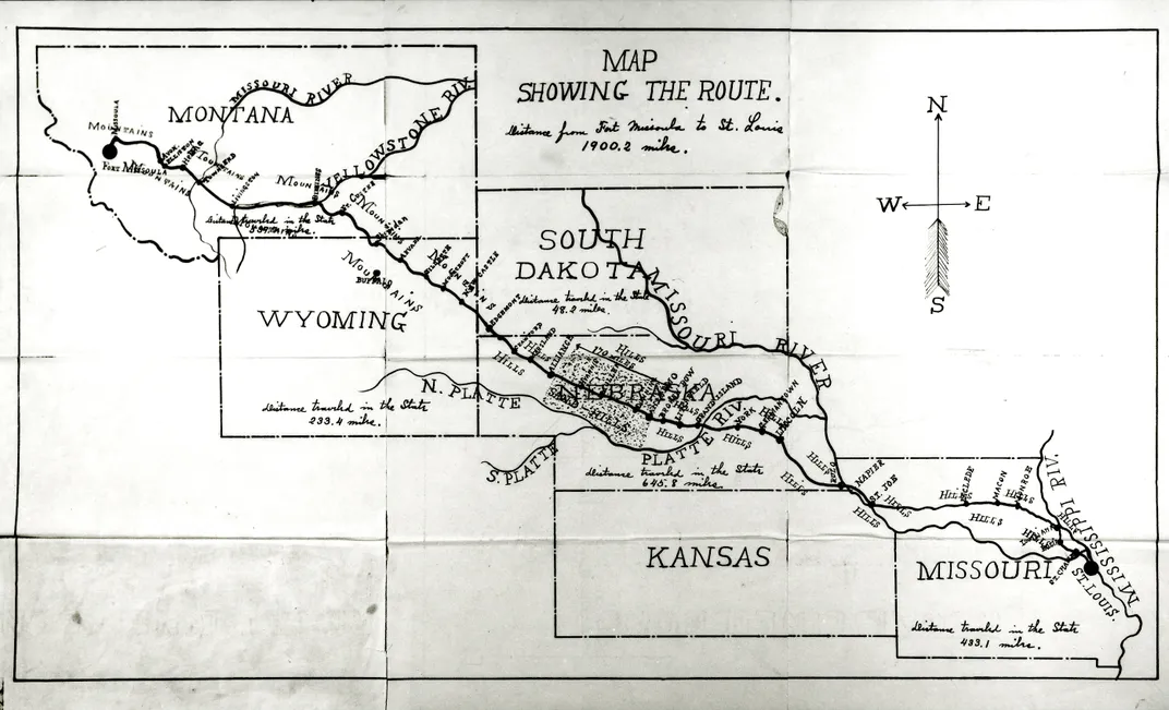 Map of the Buffalo Soldiers' route
