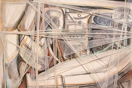 Francis Hines, Untitled, 1983, hardpoint pastel on Arches paper mounted on wood with synthetic fabric wraps