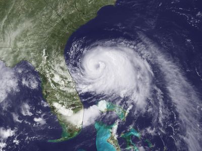 A satellite photo of Tropical Storm Arthur in the Atlantic Ocean on July 2, 2014. Another tropical storm named Arthur threatened the Outer Banks of North Carolina earlier this week.