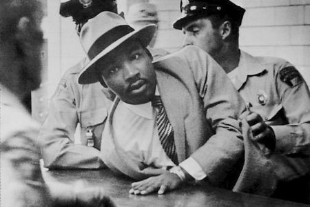 Martin Luther King, Jr. is arrested for "loitering" in Montgomery, Alabama, in September 1958. 
